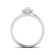 Emerald Cut Diamond Starburst Halo Ring in 10K/14K gold and platinum with certified lab-grown or natural diamonds