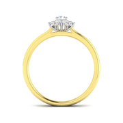Emerald Cut Diamond Starburst Halo Ring in 10K/14K gold and platinum with certified lab-grown or natural diamonds