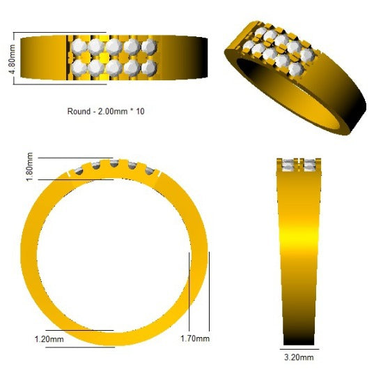 Diamond 6-10 Stone Ring in 10K/14K gold and platinum with certified lab-grown or natural diamonds