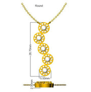 Blue Sapphire & Diamond Five Stone Drop Pendant Necklace - UK Made in 10K/14K gold and platinum with certified lab-grown or natural diamonds