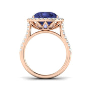 Pear Tanzanite Diamond Cocktail Ring - Metal in Gold or in 10K/14K gold and platinum with certified lab-grown or natural diamonds