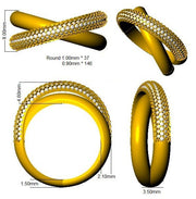 Criss Cross Diamond Ring in 10K/14K gold and platinum with certified lab-grown or natural diamonds