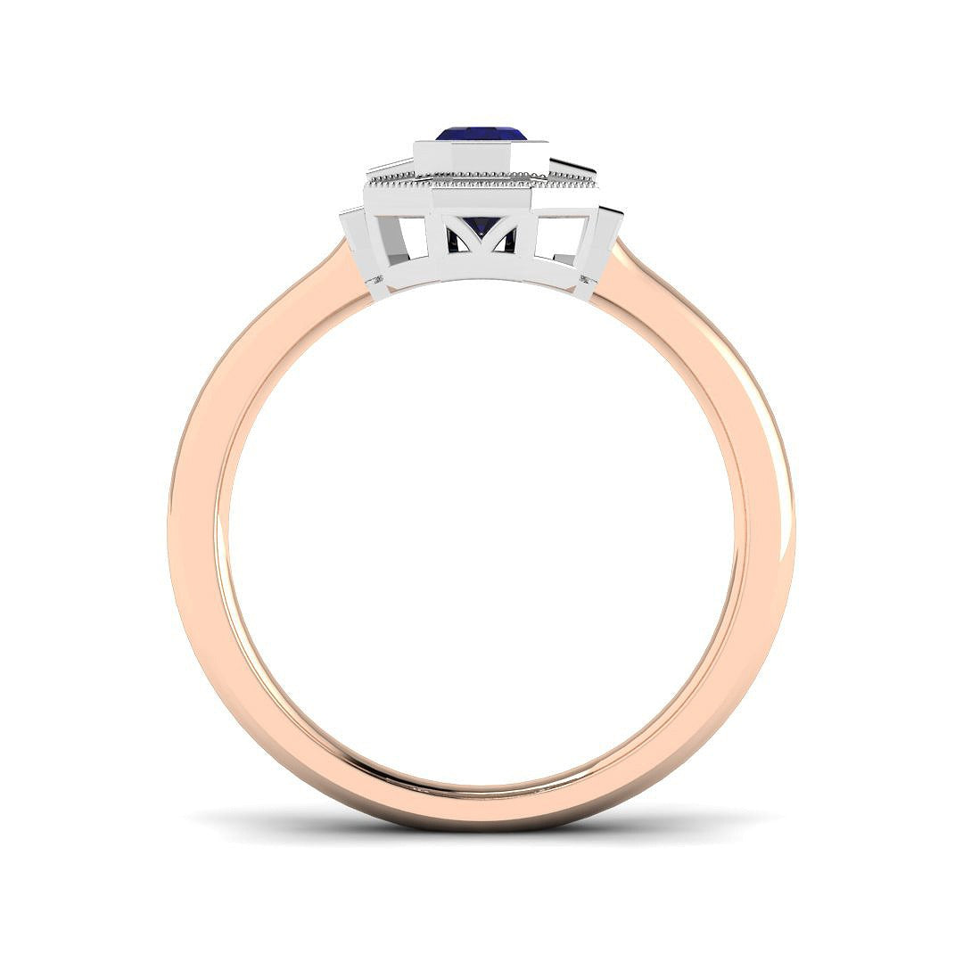 Diamond Perth Blue Sapphire Ring in 10K/14K gold and platinum with certified lab-grown or natural diamonds