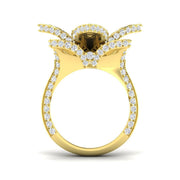 Floral Diamond Statement Ring 4ct Designer Petal UK Hallmarked in 10K/14K gold and platinum with certified lab-grown or natural diamonds