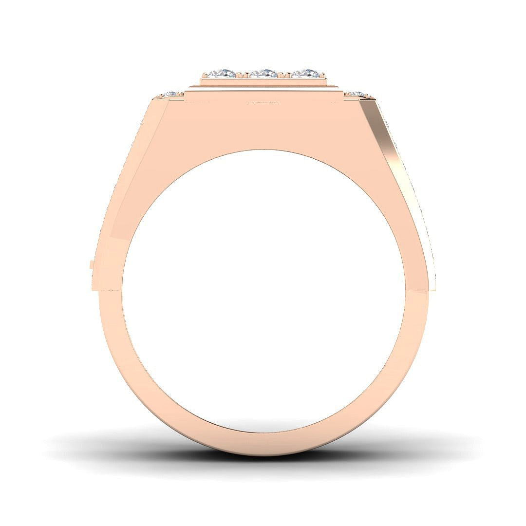 Luxury Diamond Signet Ring in 10K/14K gold and platinum with certified lab-grown or natural diamonds