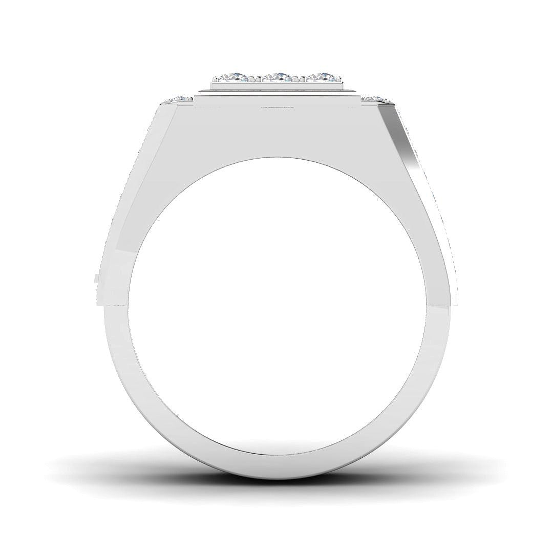 Luxury Diamond Signet Ring in 10K/14K gold and platinum with certified lab-grown or natural diamonds