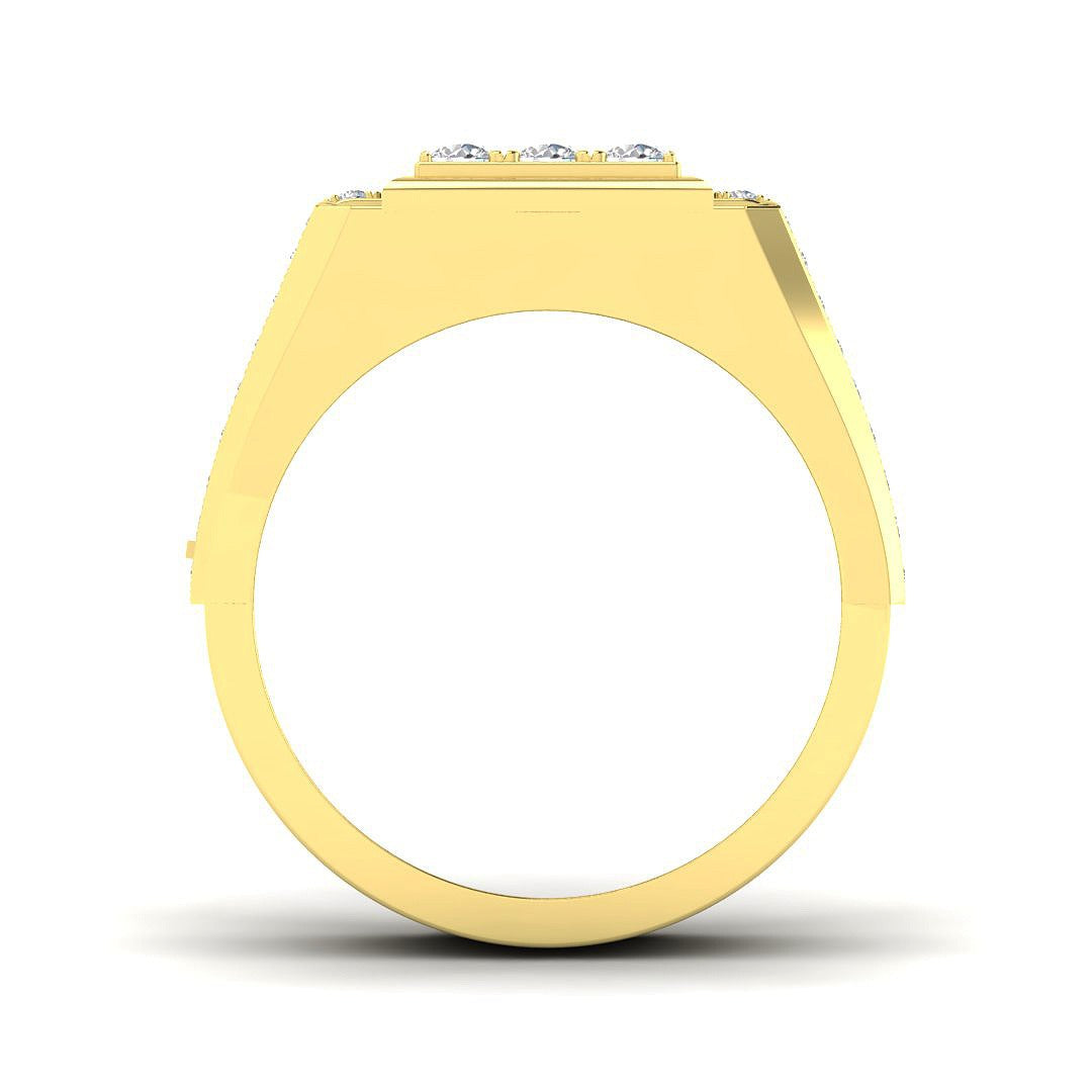 Luxury Diamond Signet Ring in 10K/14K gold and platinum with certified lab-grown or natural diamonds