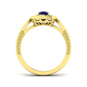 Diamond ktamforb Blue Sapphire Ring in 10K/14K gold and platinum with certified lab-grown or natural diamonds