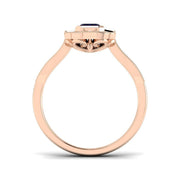 Diamond ktocktob Blue Sapphire Ring in 10K/14K gold and platinum with certified lab-grown or natural diamonds
