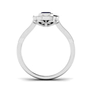Diamond ktocktob Blue Sapphire Ring in 10K/14K gold and platinum with certified lab-grown or natural diamonds