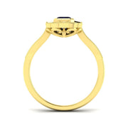 Diamond ktocktob Blue Sapphire Ring in 10K/14K gold and platinum with certified lab-grown or natural diamonds
