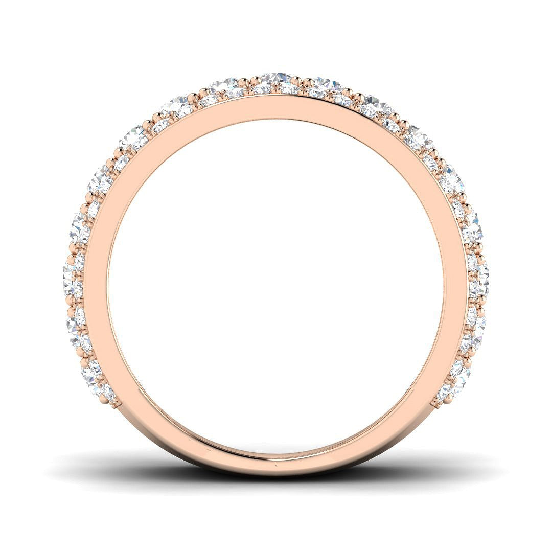 Diamond Half Eternity Ring in 10K/14K gold and platinum with certified lab-grown or natural diamonds