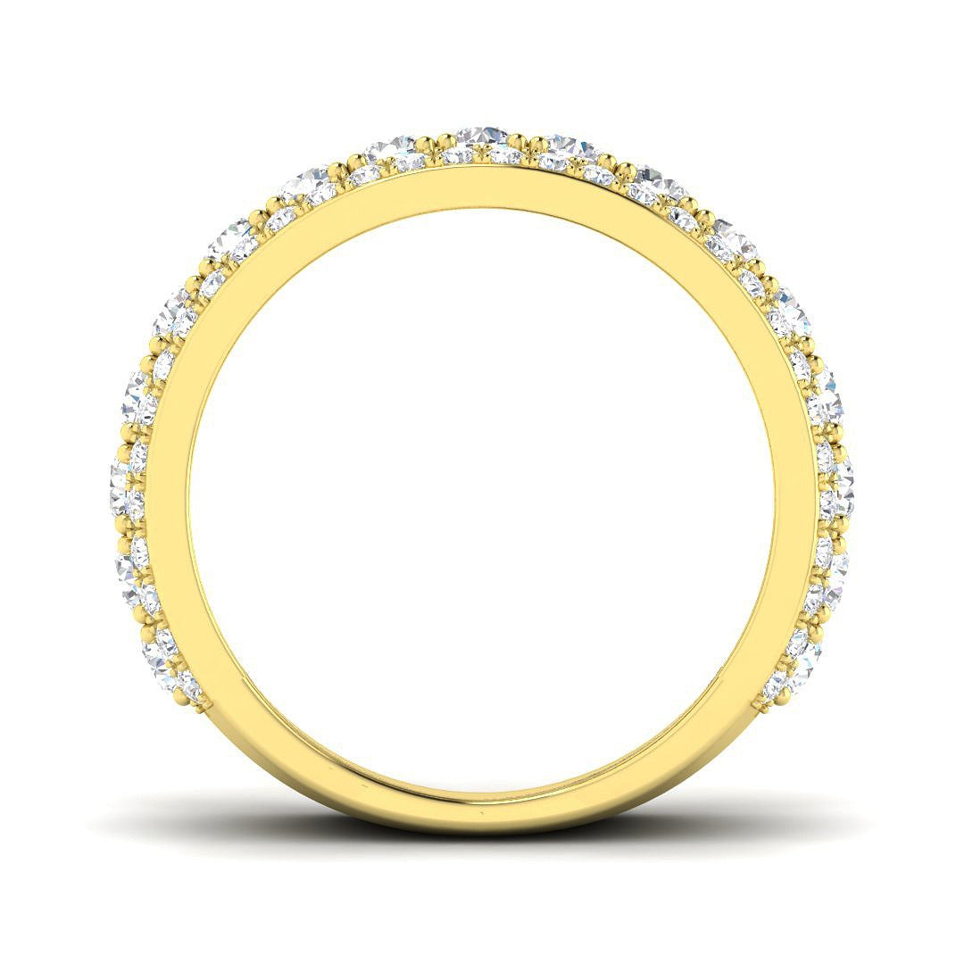 Diamond Half Eternity Ring in 10K/14K gold and platinum with certified lab-grown or natural diamonds