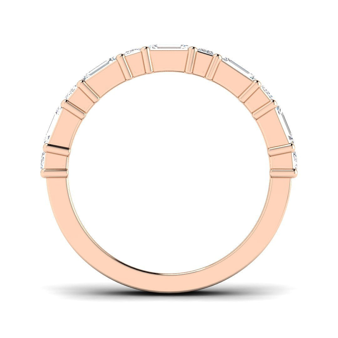 Diamond Half Eternity Ring in 10K/14K gold and platinum with certified lab-grown or natural diamonds