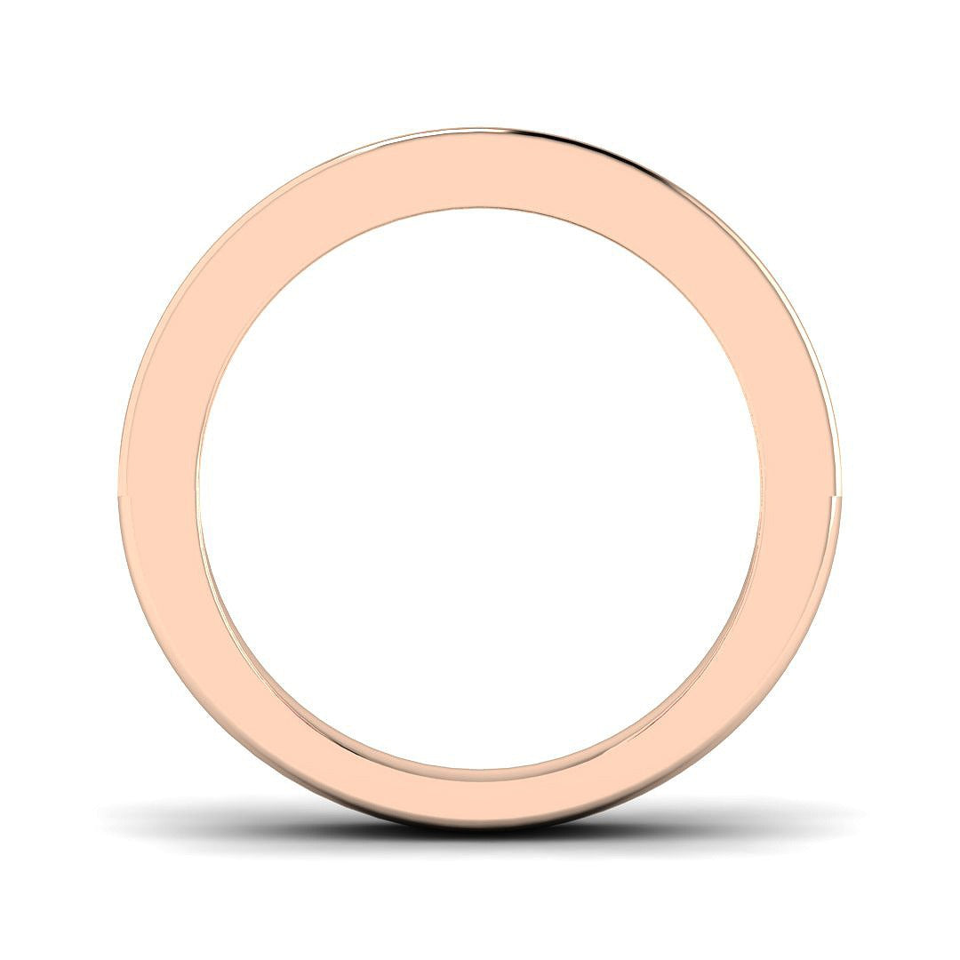 Pink Sapphire Half Eternity Ring with Round Diamond Channel Setting in 10K/14K gold and platinum with certified lab-grown or natural diamonds