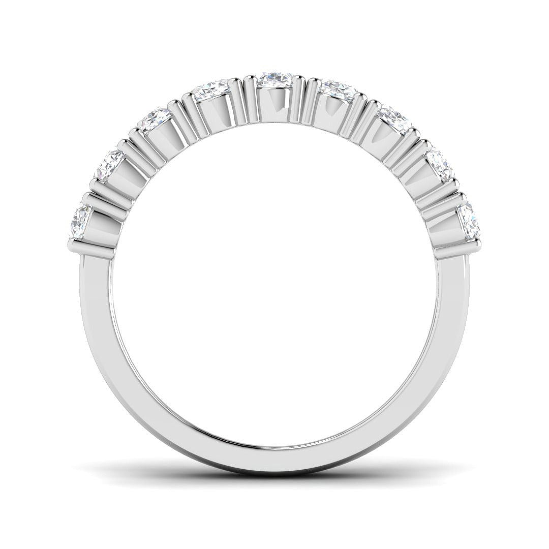 Diamond Half Eternity Ring in 10K/14K gold and platinum with certified lab-grown or natural diamonds