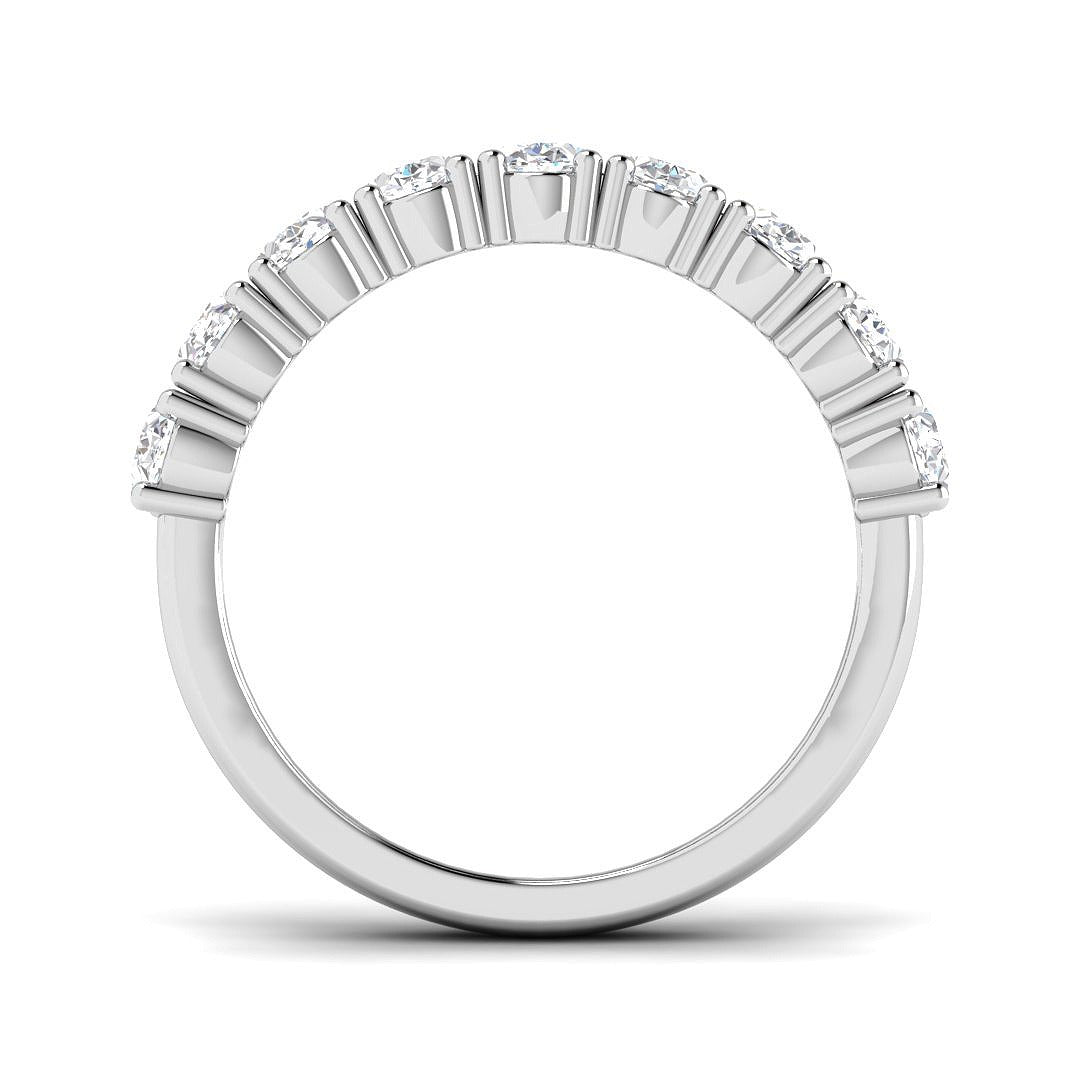 Diamond Half Eternity Ring in 10K/14K gold and platinum with certified lab-grown or natural diamonds