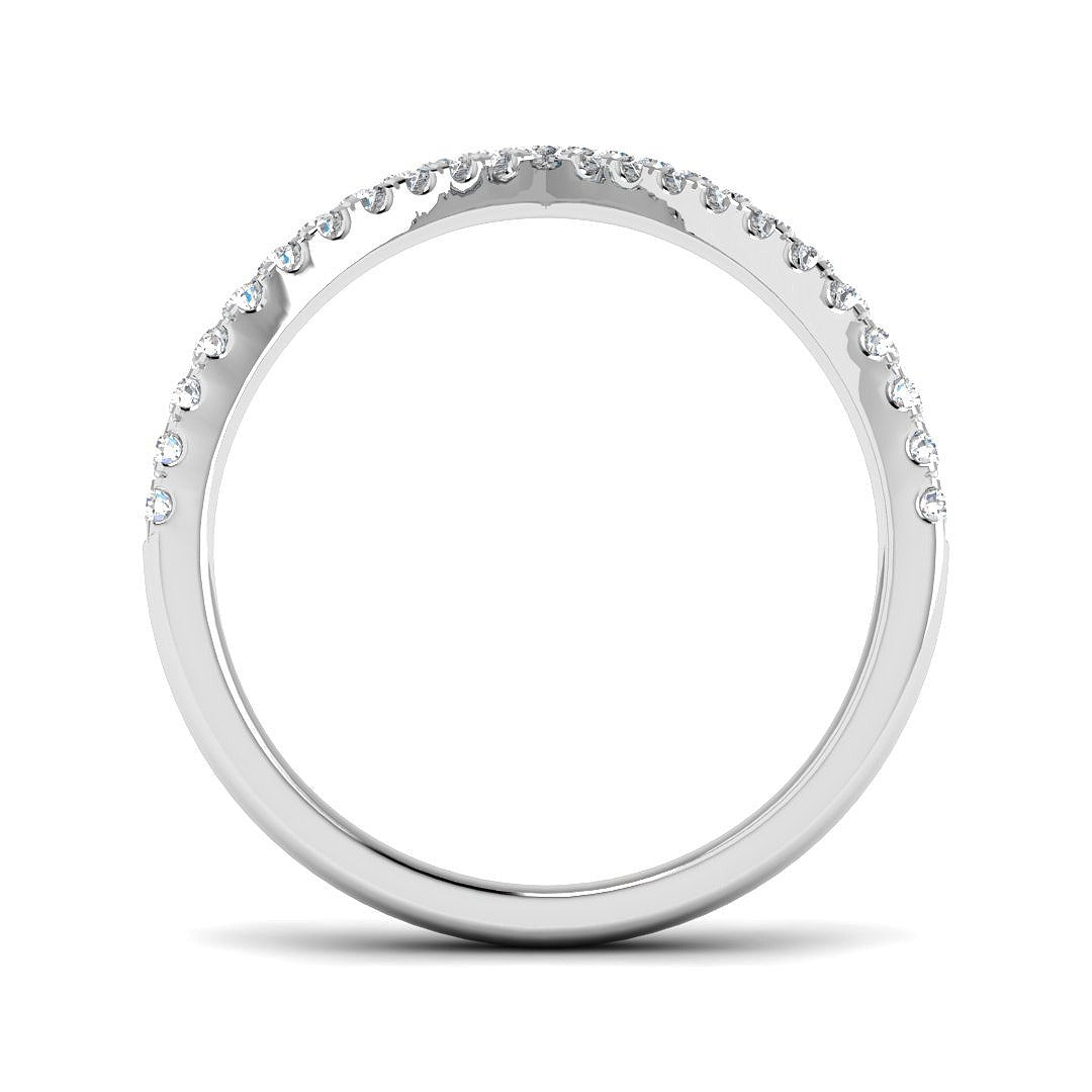 Sparkling Diamond Wishbone Ring in 10K/14K gold and platinum with certified lab-grown or natural diamonds