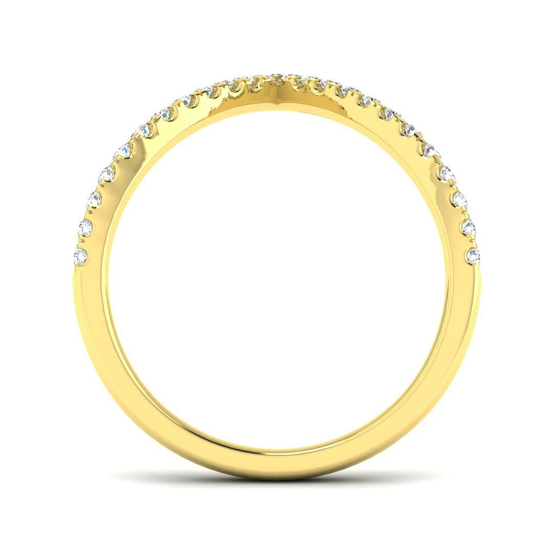 Sparkling Diamond Wishbone Ring in 10K/14K gold and platinum with certified lab-grown or natural diamonds