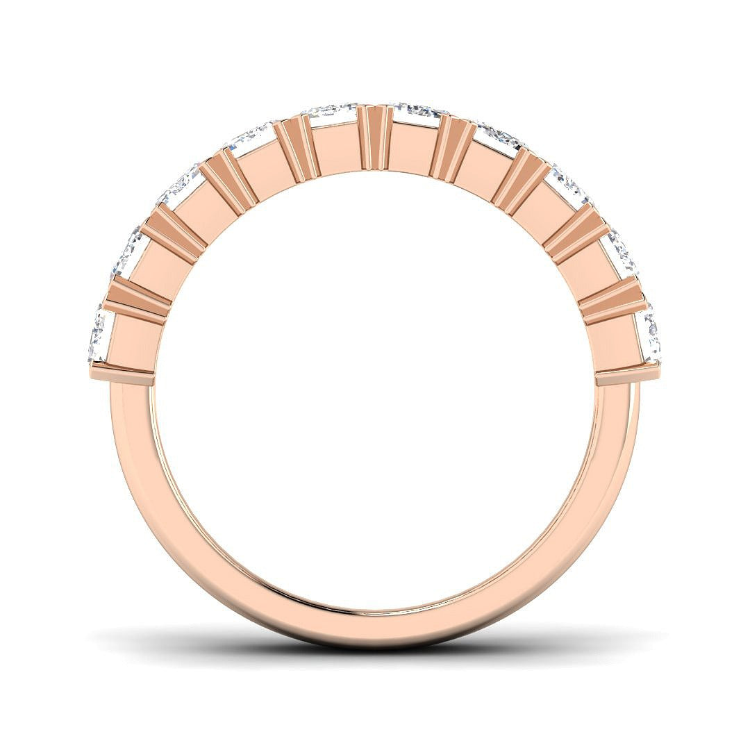 Diamond Half Eternity Ring in 10K/14K gold and platinum with certified lab-grown or natural diamonds