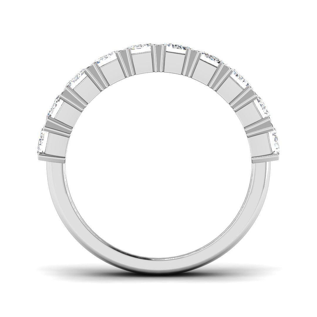 Diamond Half Eternity Ring in 10K/14K gold and platinum with certified lab-grown or natural diamonds