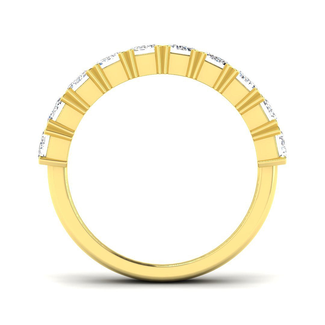 Diamond Half Eternity Ring in 10K/14K gold and platinum with certified lab-grown or natural diamonds