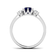 Diamond Gasakhiesk Blue Sapphire Ring in 10K/14K gold and platinum with certified lab-grown or natural diamonds