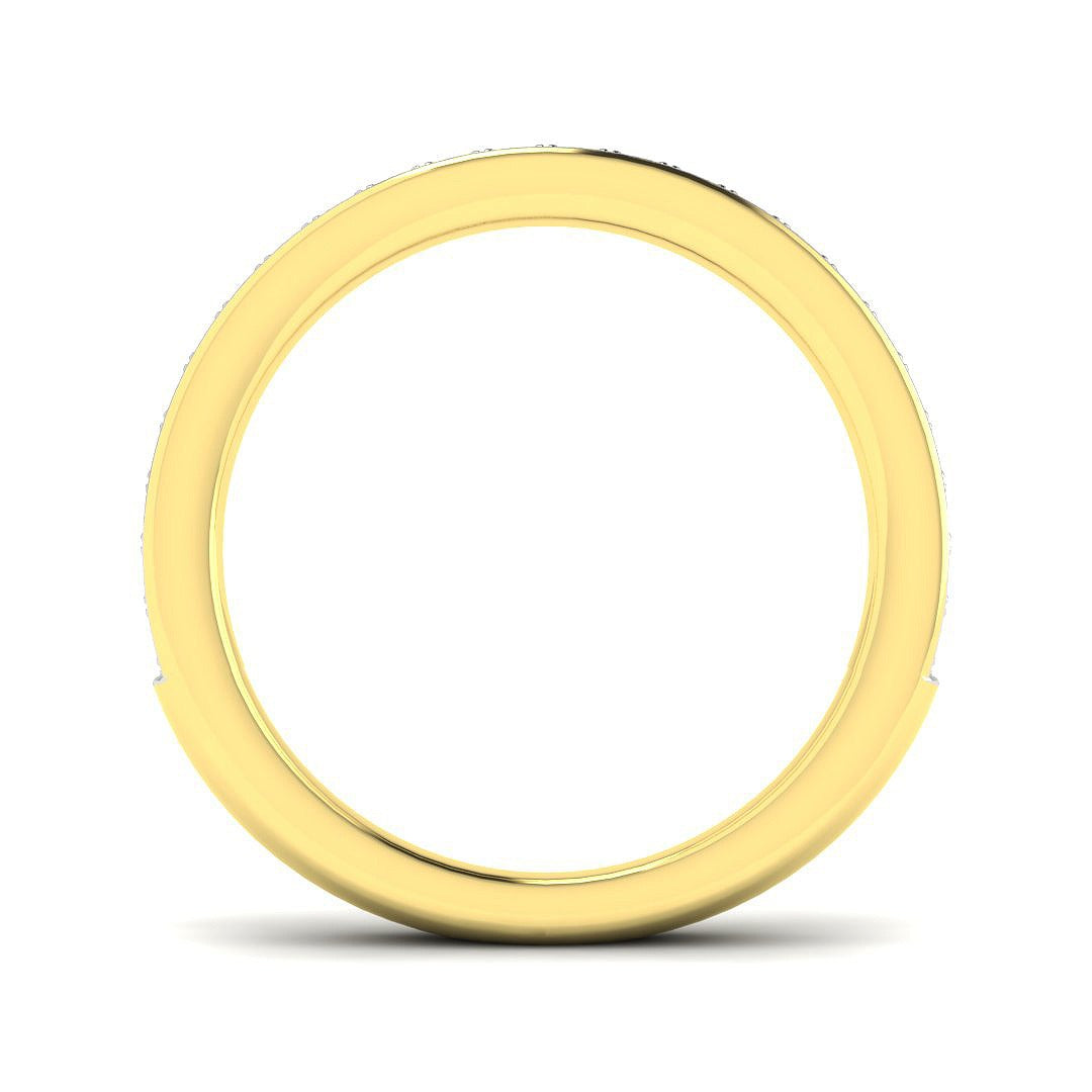 Diamond Half Eternity Ring in 10K/14K gold and platinum with certified lab-grown or natural diamonds