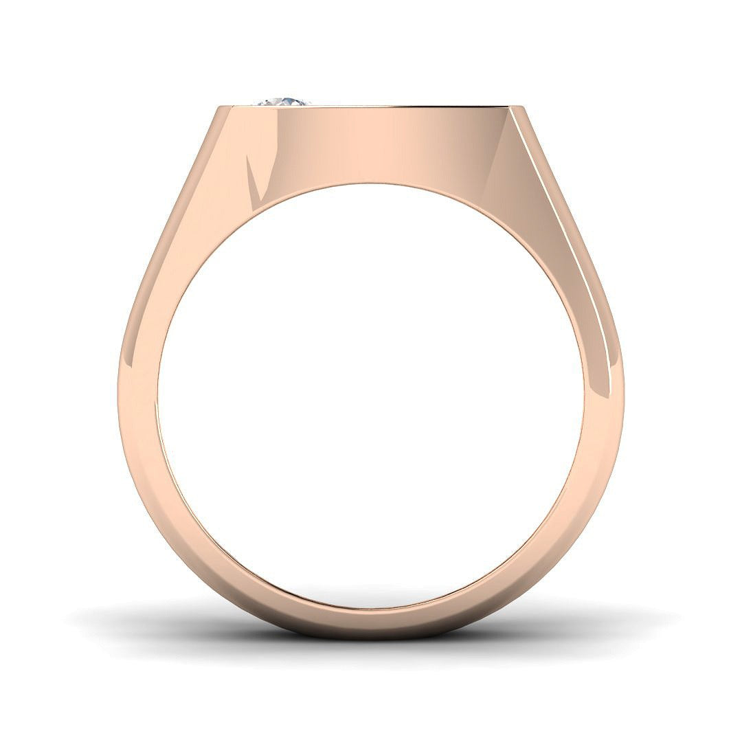 Luxury Diamond Signet Ring in 10K/14K gold and platinum with certified lab-grown or natural diamonds