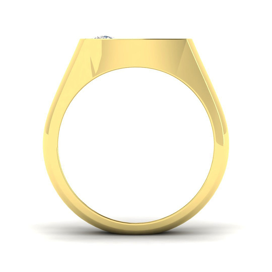 Luxury Diamond Signet Ring in 10K/14K gold and platinum with certified lab-grown or natural diamonds
