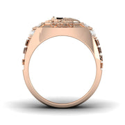 Luxury Eagle Crest Diamond Fancy Ring in 10K/14K gold and platinum with certified lab-grown or natural diamonds