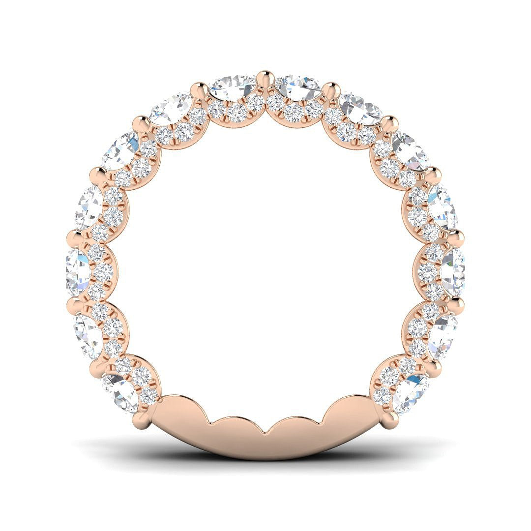Diamond Half Eternity Ring in 10K/14K gold and platinum with certified lab-grown or natural diamonds