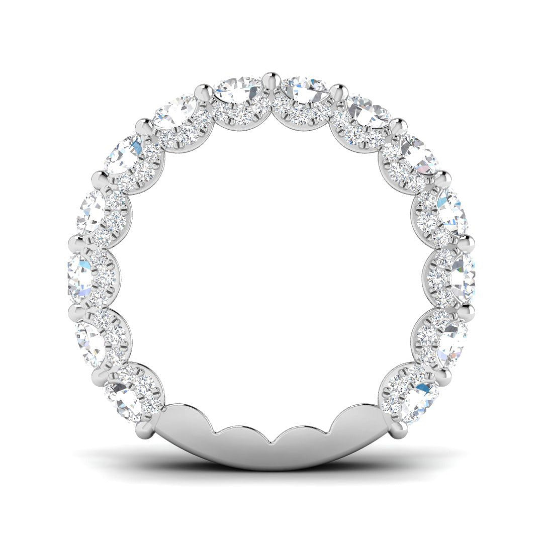 Diamond Half Eternity Ring in 10K/14K gold and platinum with certified lab-grown or natural diamonds
