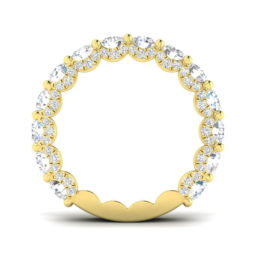 Diamond Half Eternity Ring in 10K/14K gold and platinum with certified lab-grown or natural diamonds