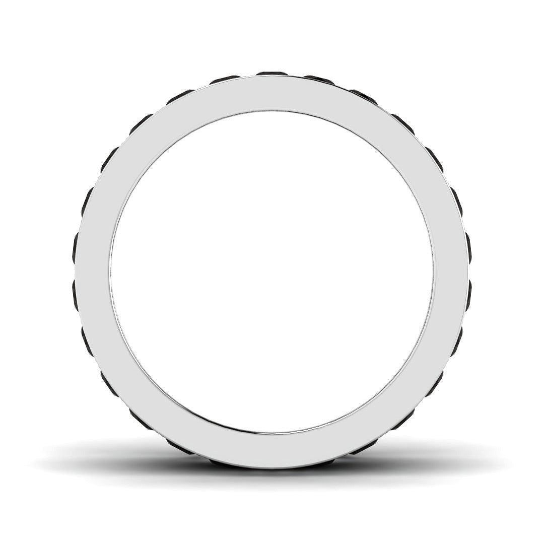 Black & Round Diamond Full Eternity Ring in 10K/14K gold and platinum with certified lab-grown or natural diamonds