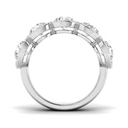 Five Stone Halo Diamond Ring 3.5ct in 10K/14K gold and platinum with certified lab-grown or natural diamonds