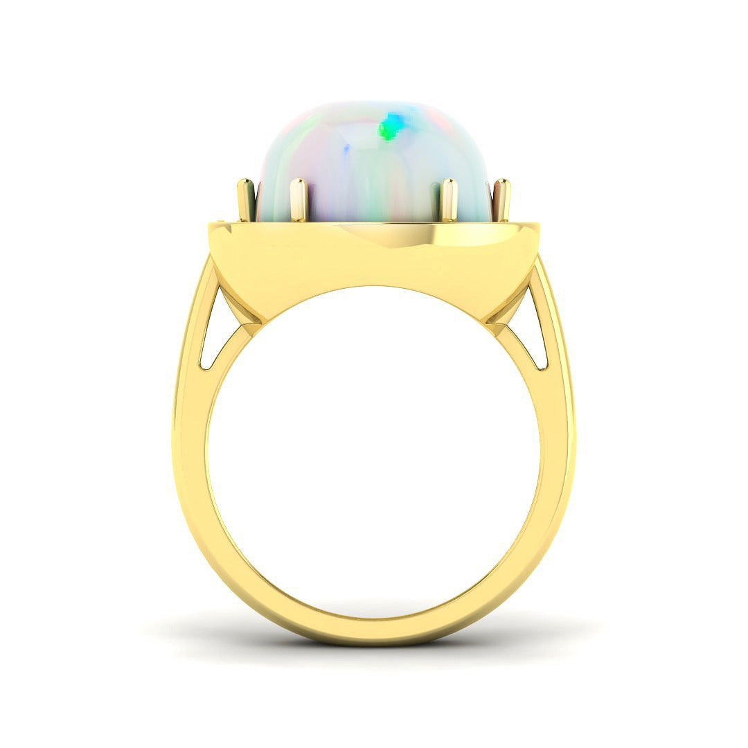 Diamond Mobtacute Opal Ring in 10K/14K gold and platinum with certified lab-grown or natural diamonds