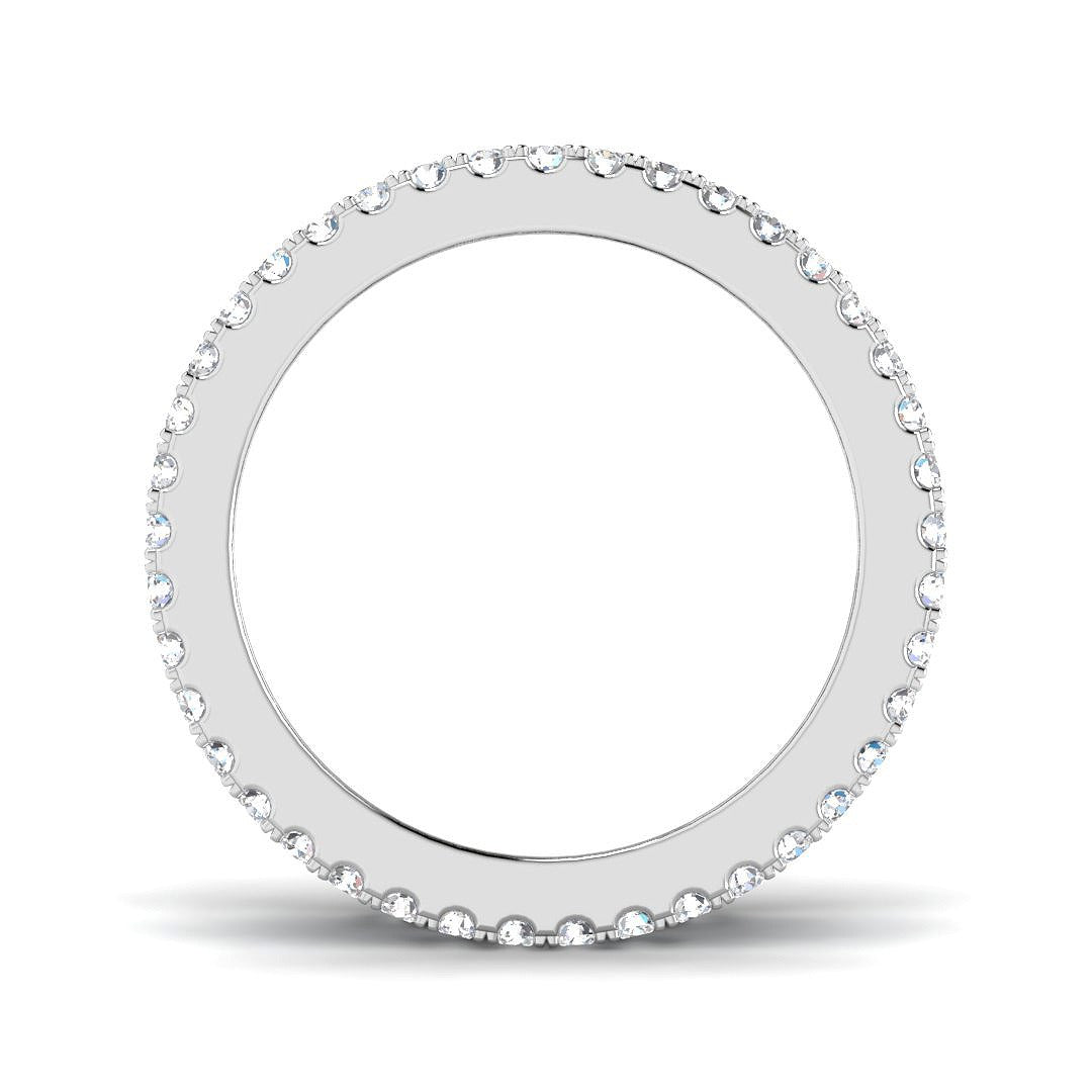 Baguette & Round Diamond Full Eternity Ring in 10K/14K gold and platinum with certified lab-grown or natural diamonds