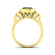 Oval Green Tourmaline Engagement Ring in 10K/14K gold and platinum with certified lab-grown or natural diamonds