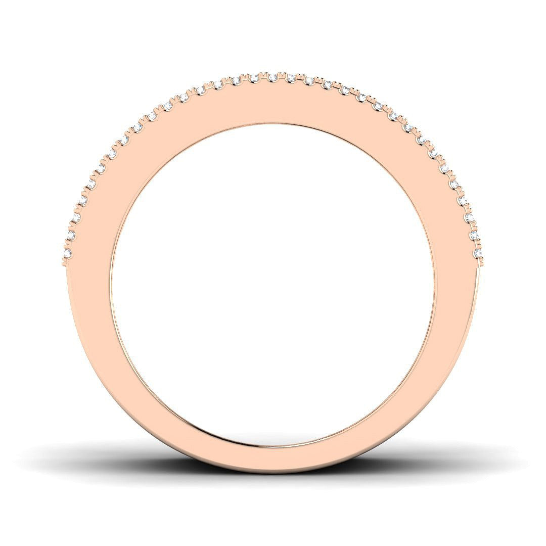 Diamond Half Eternity Ring in 10K/14K gold and platinum with certified lab-grown or natural diamonds