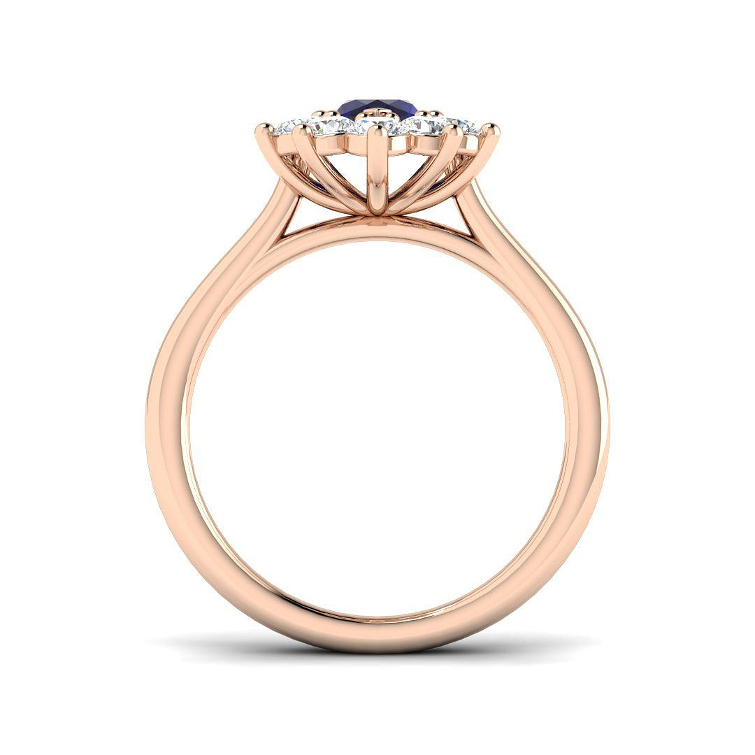 Diamond Jermyb Blue Sapphire Ring in 10K/14K gold and platinum with certified lab-grown or natural diamonds