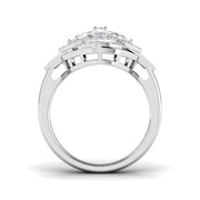 Floral Designer Diamond Statement Ring 1ct in 10K/14K gold and platinum with certified lab-grown or natural diamonds