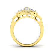 Floral Designer Diamond Statement Ring 1ct in 10K/14K gold and platinum with certified lab-grown or natural diamonds