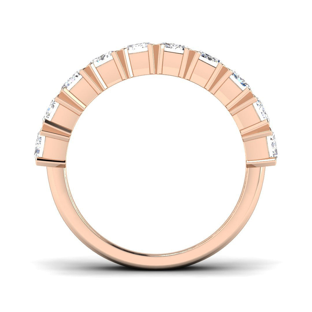 Diamond Half Eternity Ring in 10K/14K gold and platinum with certified lab-grown or natural diamonds