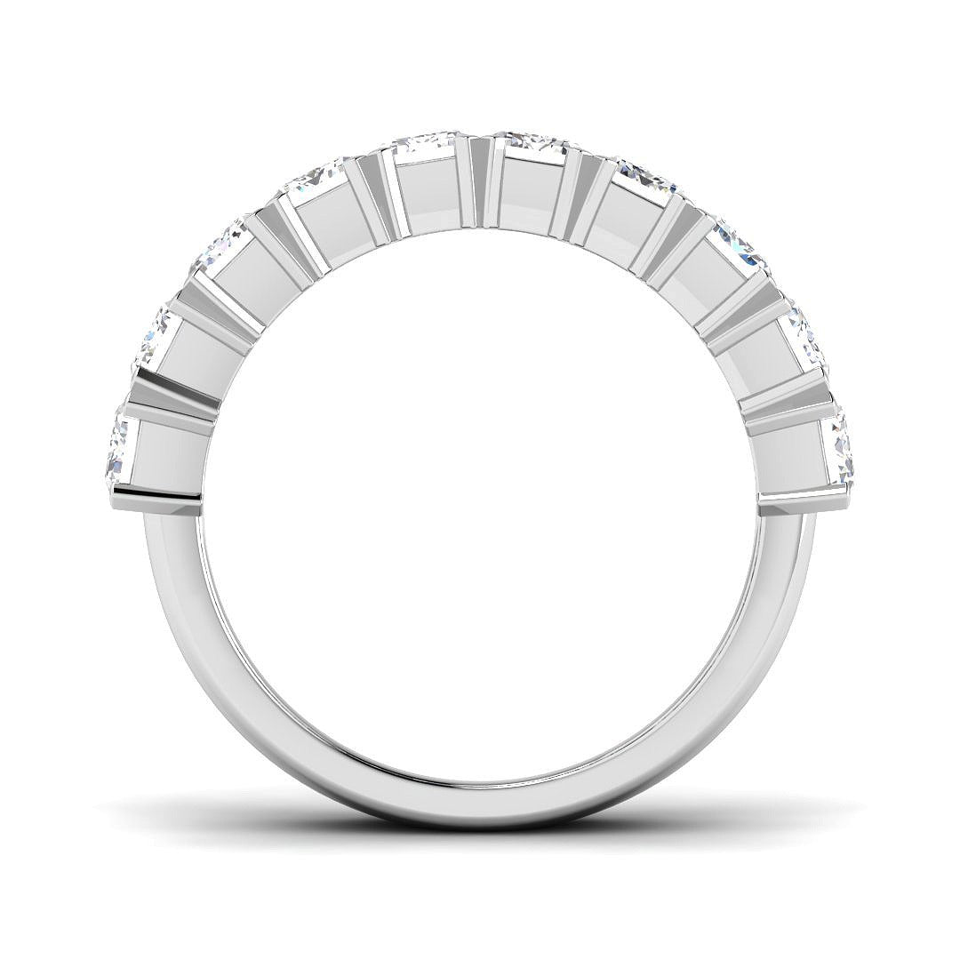 Diamond Half Eternity Ring in 10K/14K gold and platinum with certified lab-grown or natural diamonds