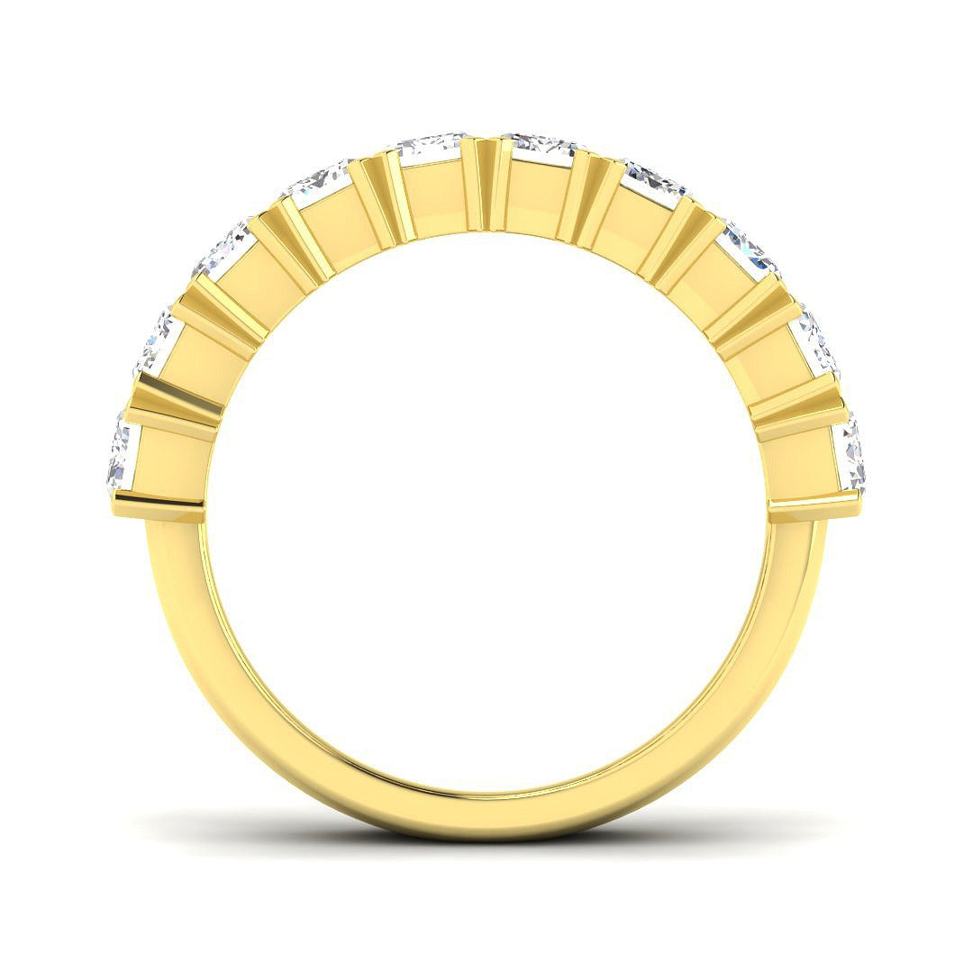 Diamond Half Eternity Ring in 10K/14K gold and platinum with certified lab-grown or natural diamonds