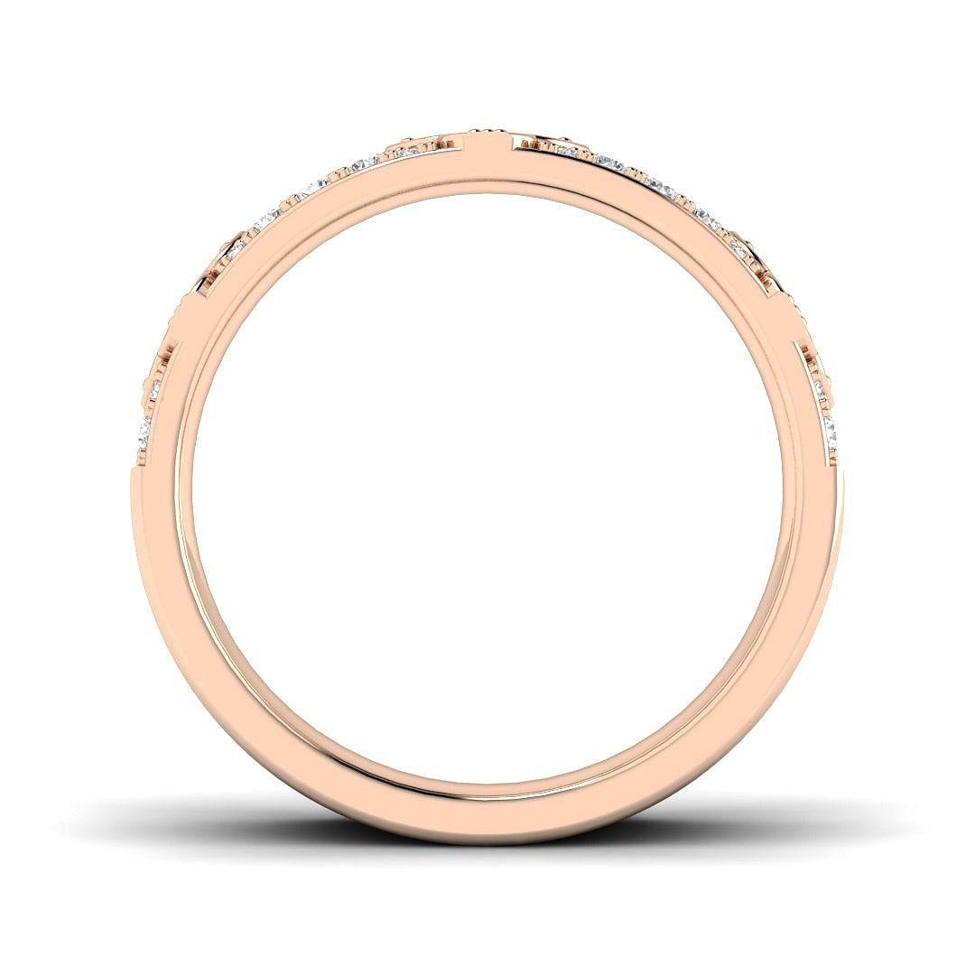 Diamond Half Eternity Ring in 10K/14K gold and platinum with certified lab-grown or natural diamonds