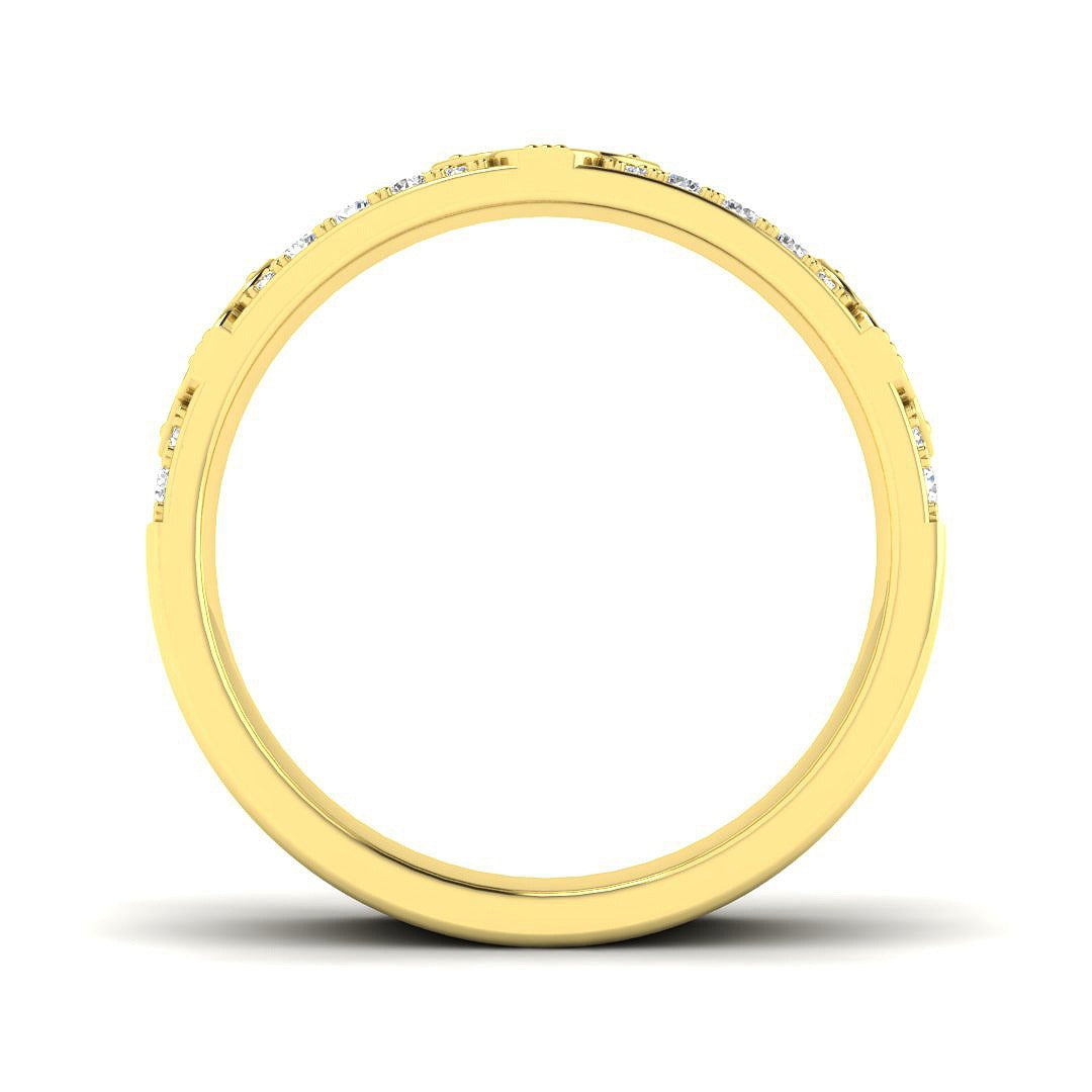 Diamond Half Eternity Ring in 10K/14K gold and platinum with certified lab-grown or natural diamonds