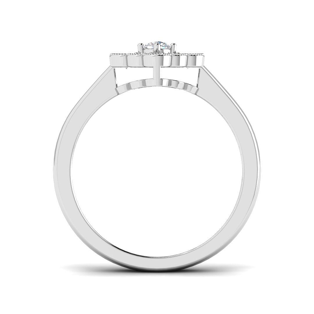 Milgrain Cluster Diamond Ring 0.33ct Vintage Floral UK Hallmarked in 10K/14K gold and platinum with certified lab-grown or natural diamonds