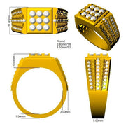 Luxury Diamond Signet Ring in 10K/14K gold and platinum with certified lab-grown or natural diamonds